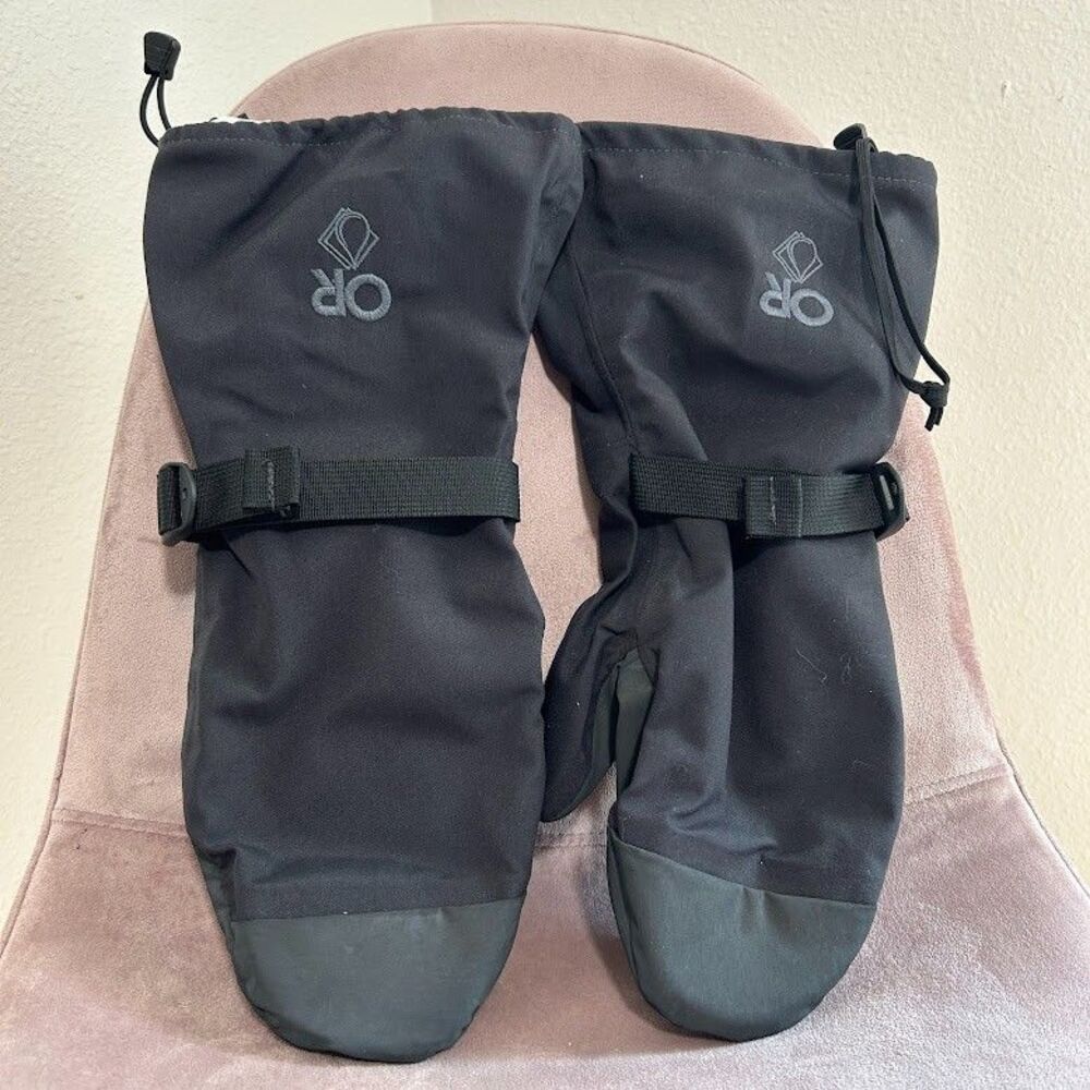 Outdoor Research Mt Baker Mod Mittens Mens XL Black Fleece Liners Goretex Snow